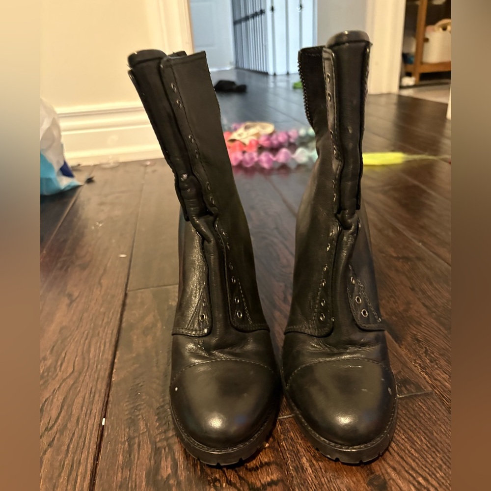 Jimmy Choo Black Lace Up Boots